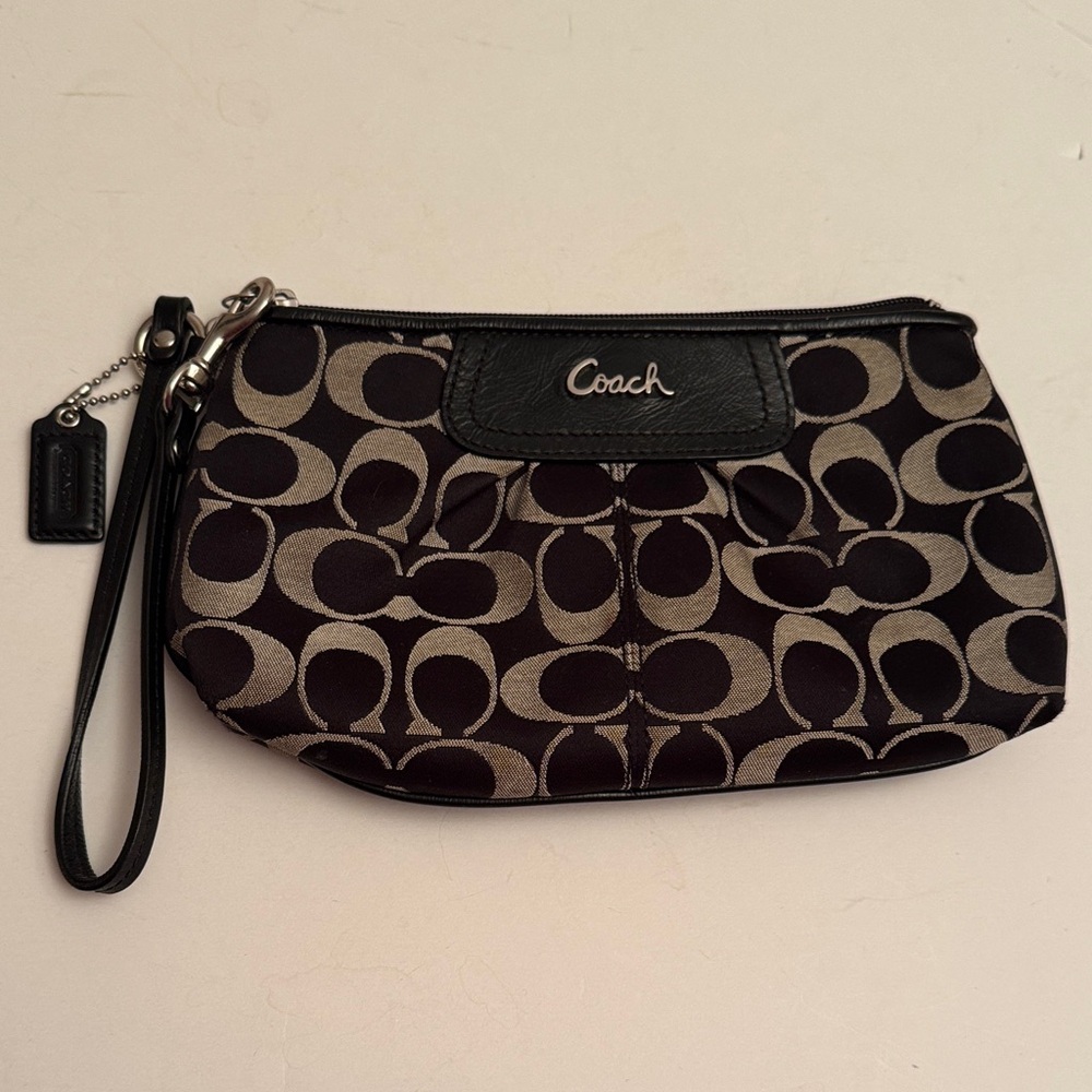 Coach Black and Silver Signature Wristlet - Picture 8 of 8